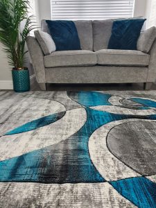 Aria Carved Rug Turquoise