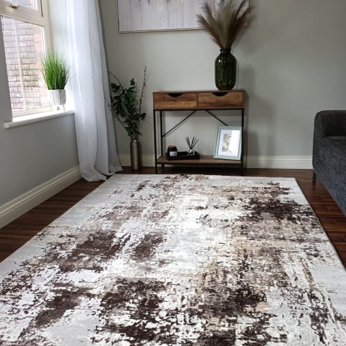 Sienna Abstract Rug Brown