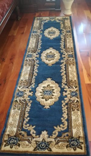 traditional runner rug blue